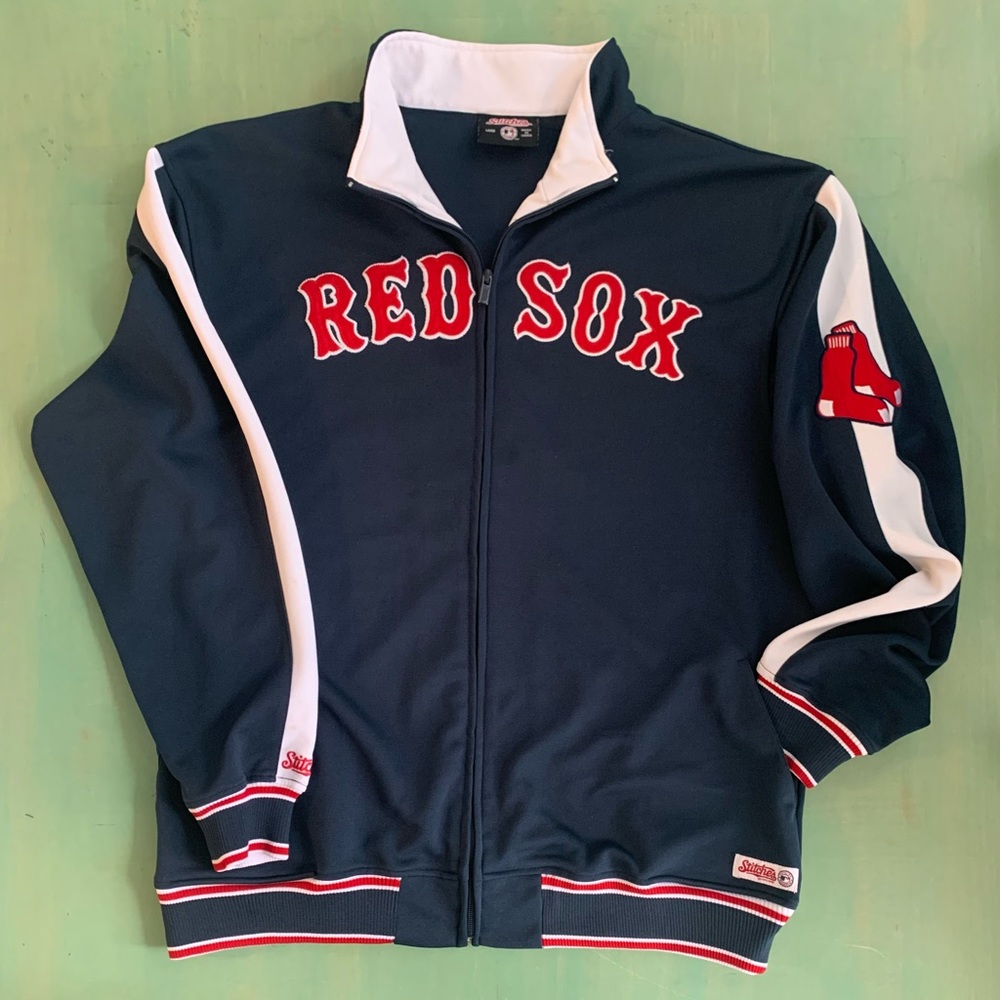Vintage Red Sox Jacket embroidered Name and Logo Stitches Genuine Licensed MLB